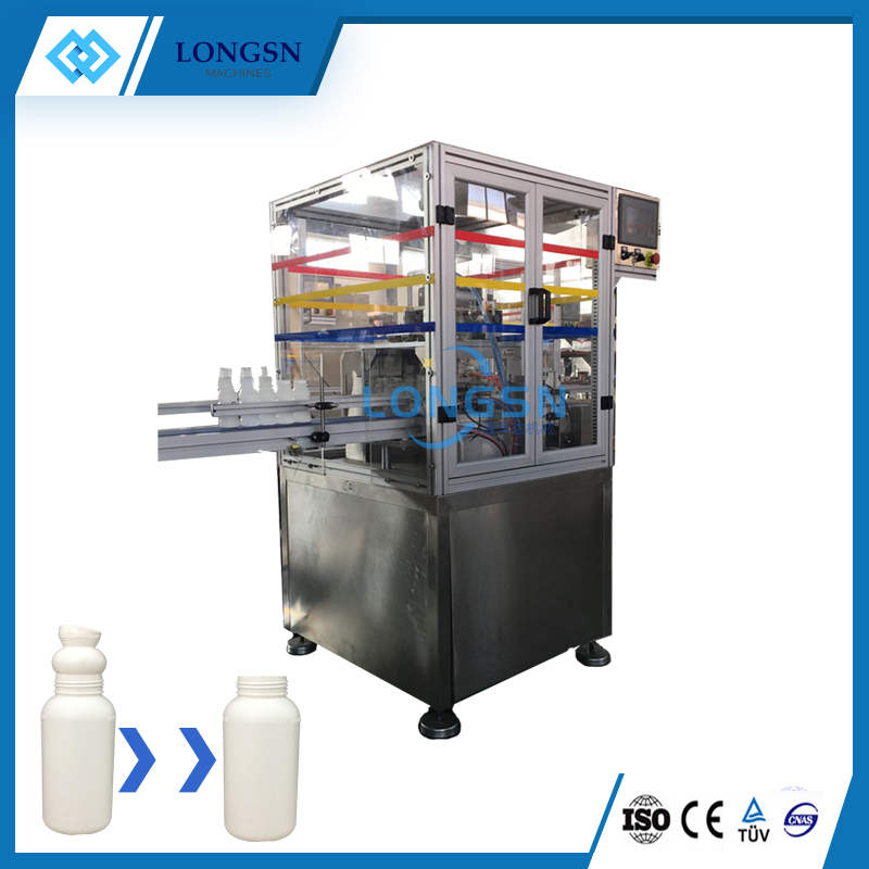 Automatic plastic bottle neck cutting trimming machine