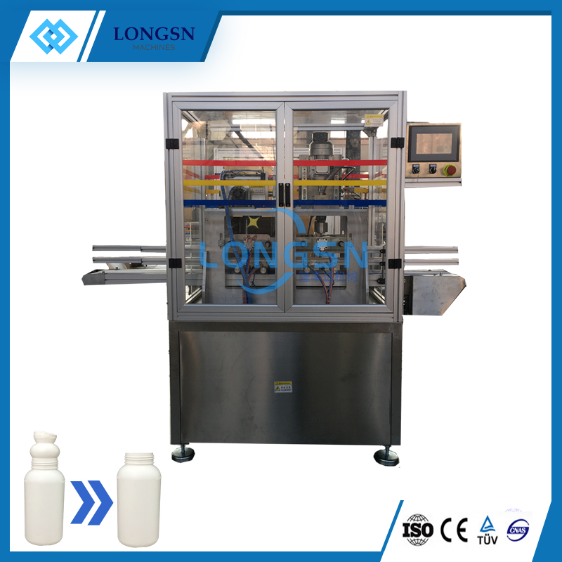 Automatic PET HDPE plastic daily chemical bottle jerry can mouth neck cutting slitting machine