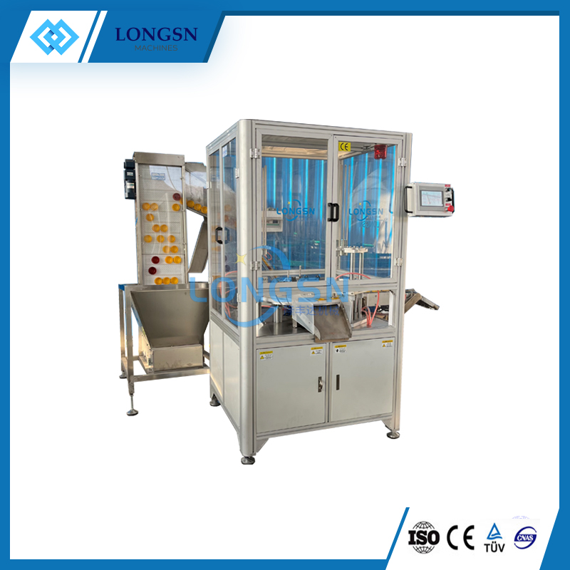 Automatic foil lining machine plastic flip top cap wad inserting machine