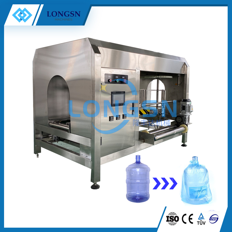 Fully automated gallon bottle bag packaging machine 20L 19L barrel bagging packing machinery price